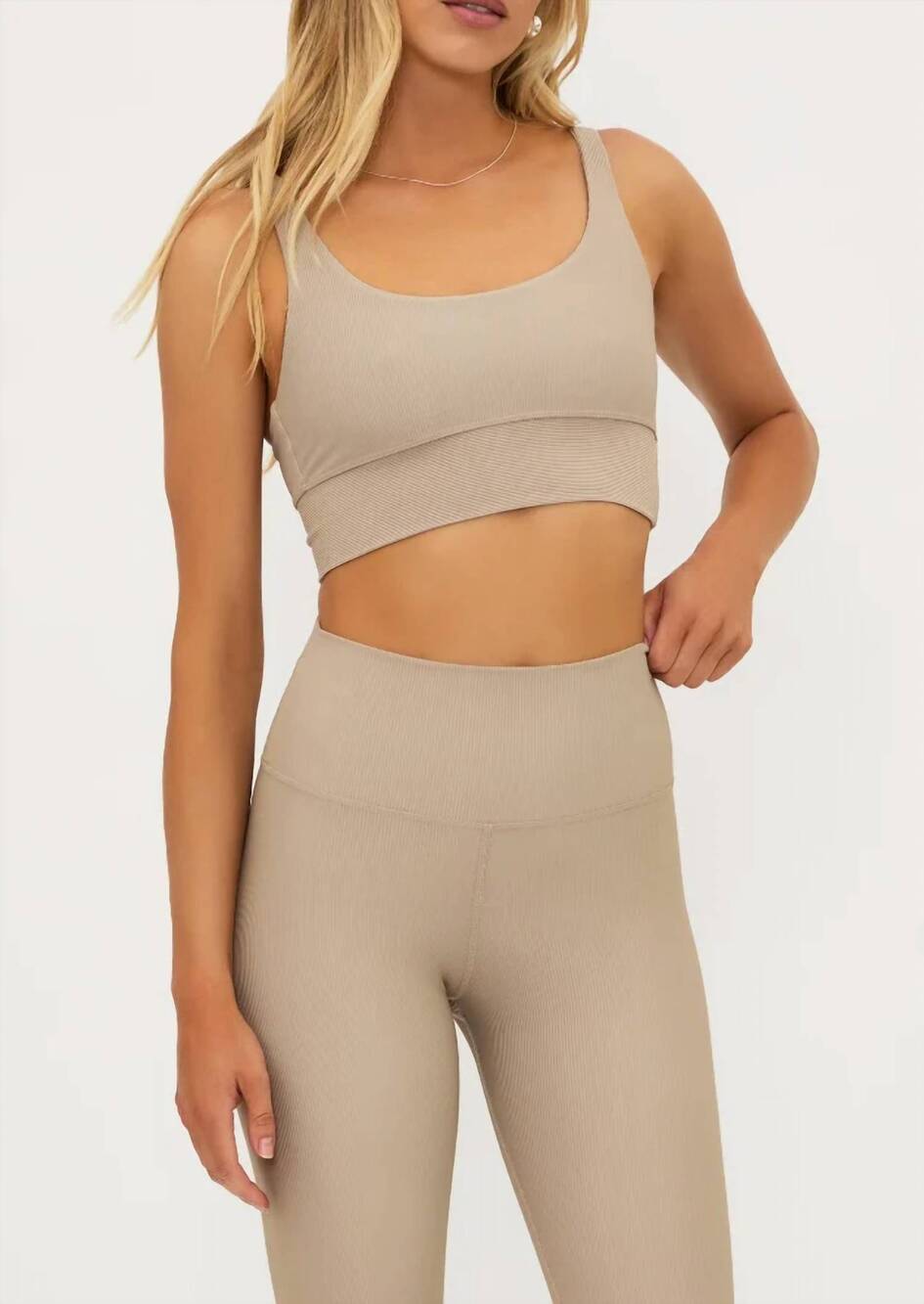 NEW BEACH RIOT women's leah top in beige
